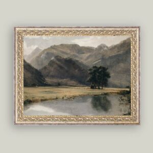 faire_b4_13 River Mountainscape Framed Antique Art