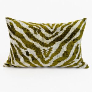 faire_b4_14 Silk Velvet Ikat Lumbar Pillow Cover