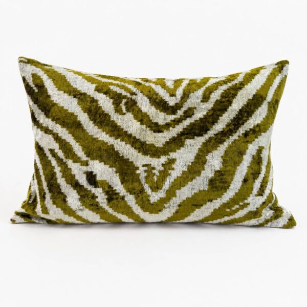 Silk Velvet Ikat Lumbar Pillow Cover