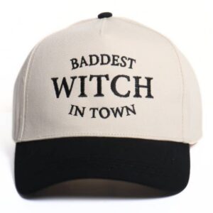Halloween Baddest Witch in Town Embroidery Two Tone Hat