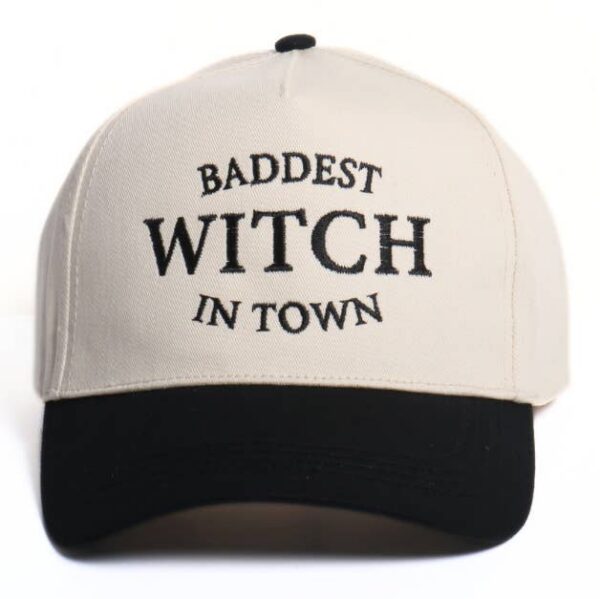 Halloween Baddest Witch in Town Embroidery Two Tone Hat